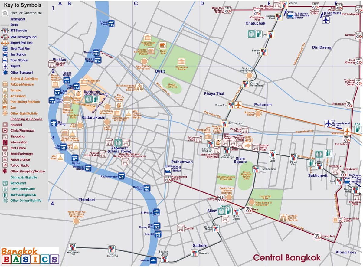 ਨਕਸ਼ਾ ਦੇ ਮੱਧ bangkok