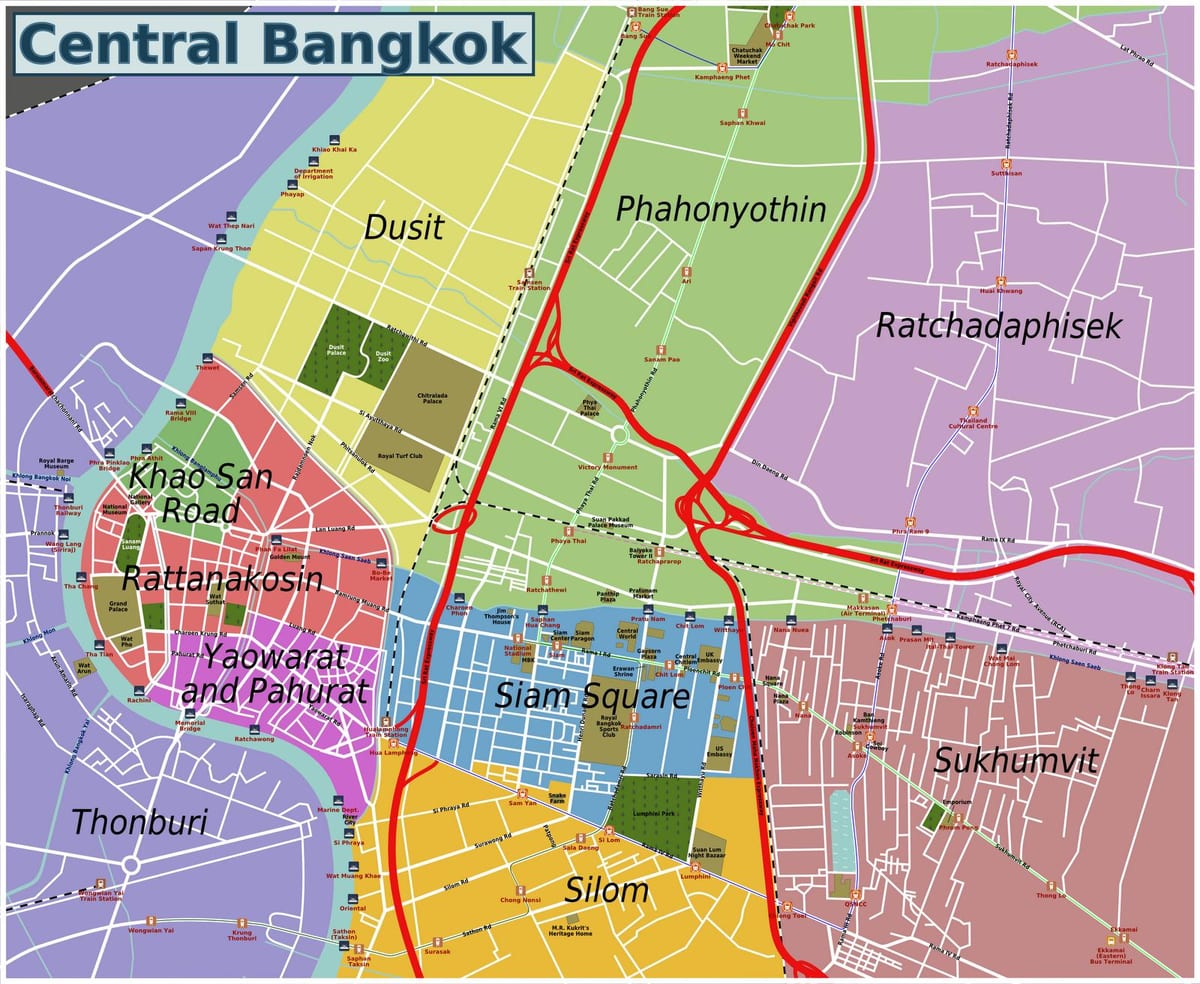 ਖੇਤਰ ਦੇ bangkok ਦਾ ਨਕਸ਼ਾ