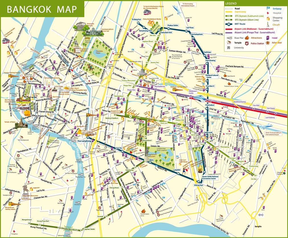 ਨਕਸ਼ਾ bangkok ਦੀ ਗਲੀ