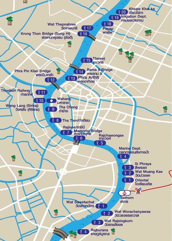 ਨਦੀ ਬੇੜੀ bangkok ਦਾ ਨਕਸ਼ਾ