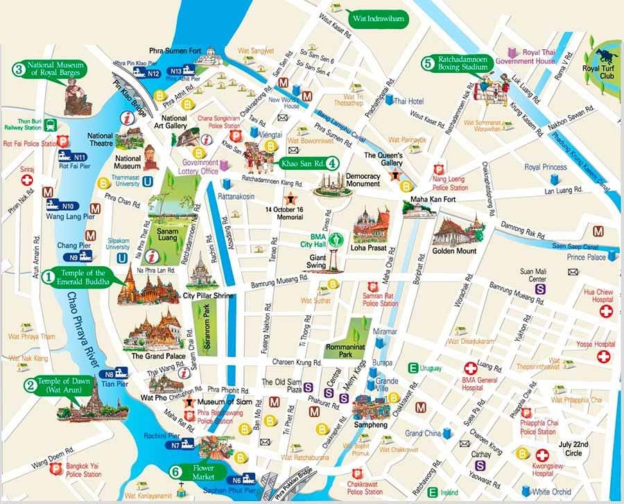 bangkok ਦੇ ਵੱਖ ਵੱਖ ਨਕਸ਼ਾ
