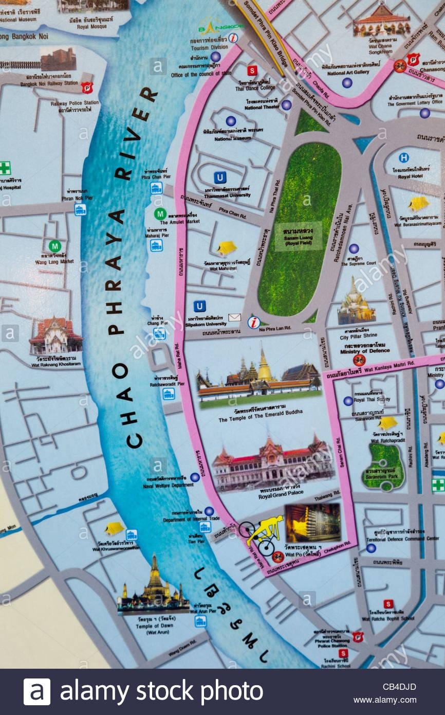 bangkok ਦਾ ਨਕਸ਼ਾ ਦੇ ਨਾਲ ਯਾਤਰੀ ਚਟਾਕ