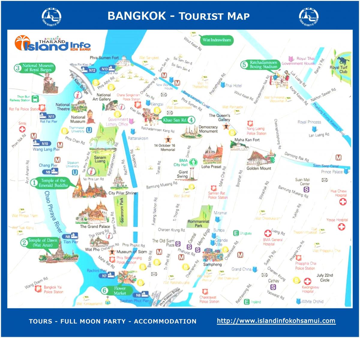 bangkok ਯਾਤਰਾ ਗਾਈਡ ਦਾ ਨਕਸ਼ਾ