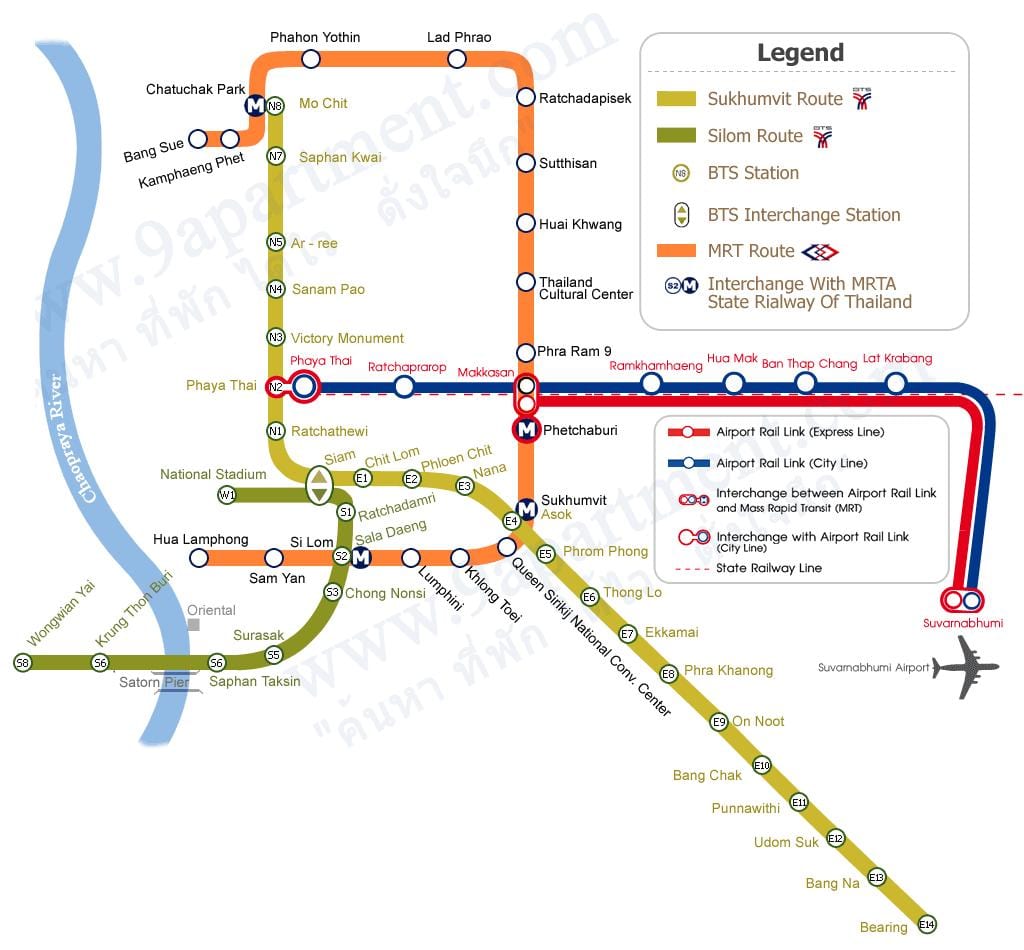 mrt bts bangkok ਦਾ ਨਕਸ਼ਾ