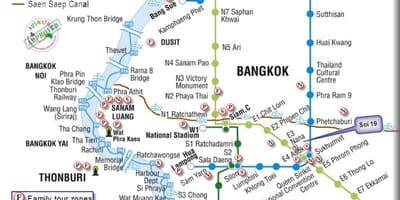 Bangkok ਜਨਤਕ ਆਵਾਜਾਈ ਦਾ ਨਕਸ਼ਾ