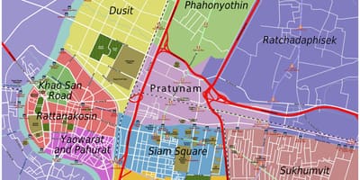 ਨਕਸ਼ਾ ਦੇ bangkok ਅਤੇ ਆਲੇ-ਦੁਆਲੇ ਦੇ ਖੇਤਰ