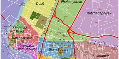 ਖੇਤਰ ਦੇ bangkok ਦਾ ਨਕਸ਼ਾ