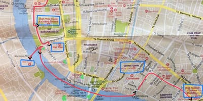Bangkok ਪੁਰਾਣੇ ਸ਼ਹਿਰ ਦਾ ਨਕਸ਼ਾ